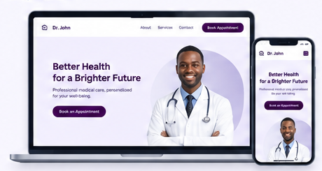 PIE MAIL matching professional website on laptop and mobile